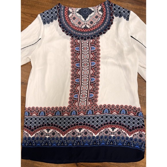 T.O.P. Tops - Adrianna Papell Geometric Tunic Long Sleeve Top Size S